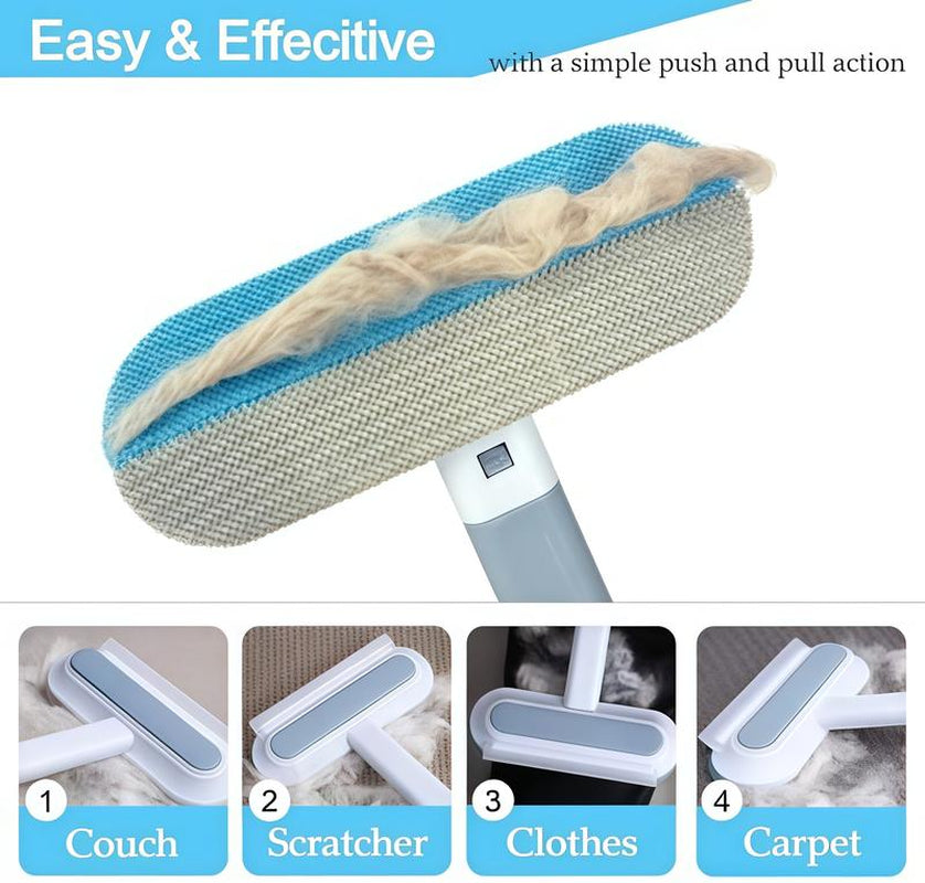 Pet Hair Remover for Furniture, Reusable, Washable Lint Brush for Dog and Cat Hair - Long Handle Design, Gentle on Couches, Carpets, Clothes, Bedding Cleaning Grooming Cleaner Removal