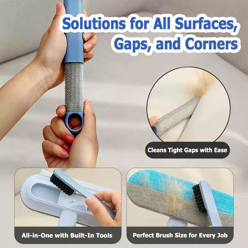 【4 in 1】Pet Hair Removal Tool, Multi-Functional, Reusable, Washable Lint Cleaner for Dog and Cat Hair, Gentle on Furniture, Effective on Carpets, Clothing, Bedding,Pet Hair Remover for Furniture, Cat/Dog Hair Remover with Extra Long Handle