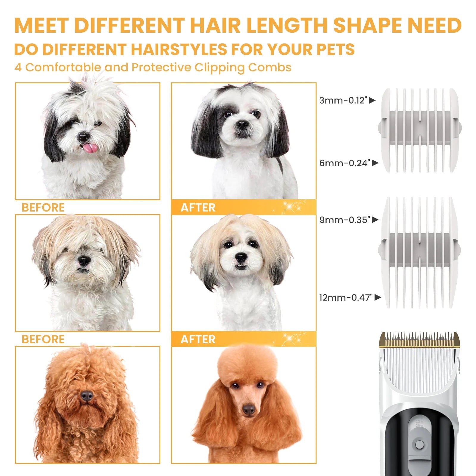 Pet Grooming Vacuum for Dogs & Cats, 13Kpa Suction, 5-In-1 Grooming Kit with Low Noise, 2.5L Dust Cup, Wireless Clippers, Deshedding Brush – Professional At-Home Pet Hair Cleaner