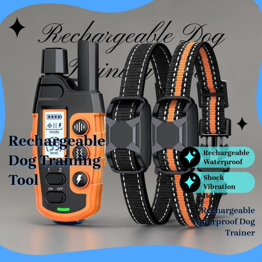 Electric Dog Training Collar, Rechargeable Waterproof Dog Training Collar with Shock, Vibration, Beep Modes, Adjustable Dog Training Tool, Pet Products, Dog Accessories, Pet Gear, Dog Barking Stopper