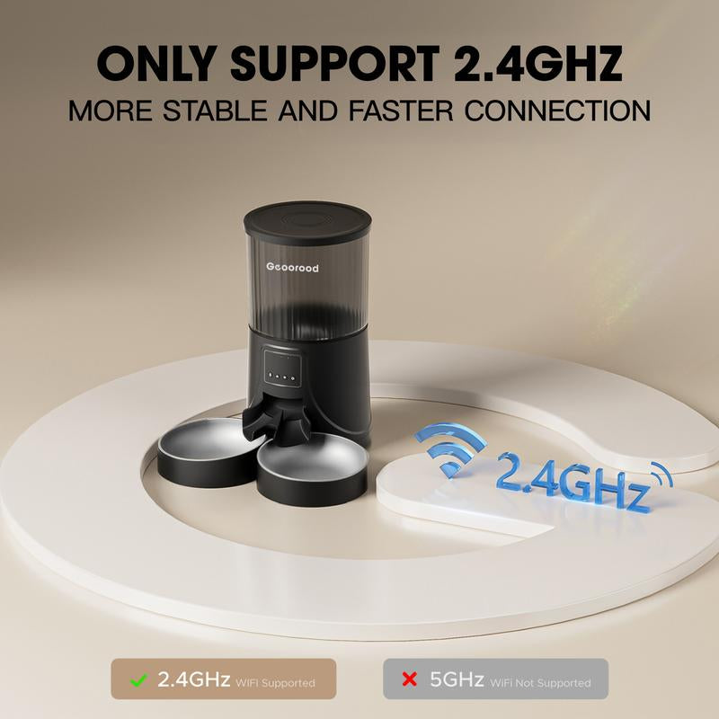 【Outdoorfun】4L Automatic Cat Feeder for 2 Cats with Camera| Dual Stainless Steel Bowls | App-Controlled with Camera | Real-Time Video Chat | Ideal for Cats & Dogs ! #1