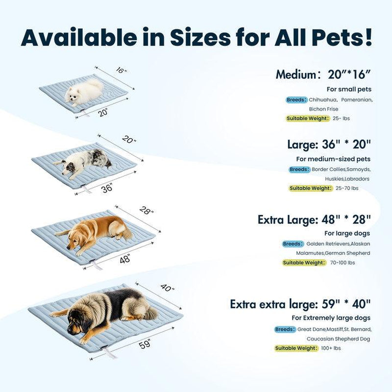 Vagascape Dog Cooling Eco-Friendly Mat, Cooling Pad, Pet Cool Mats for Dogs and Cats Use in Crate, Tunk, Camping, Outdoors, Portable, Machine Washable, Durable, without Gel